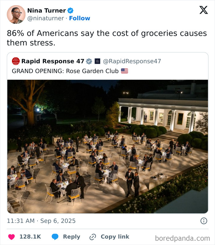 A tweet from Nina Turner sharing important tweets from Black Twitter, showing an outdoor White House event.