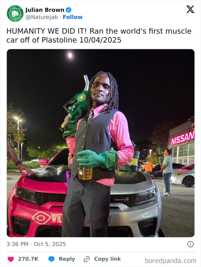 Julian Brown The Man Who Invented Plastic To Gas Called Plastoline (Fuel) Puts It Inside A Dodge Scat Pack And It Ran Perfectly ⛽️🤯