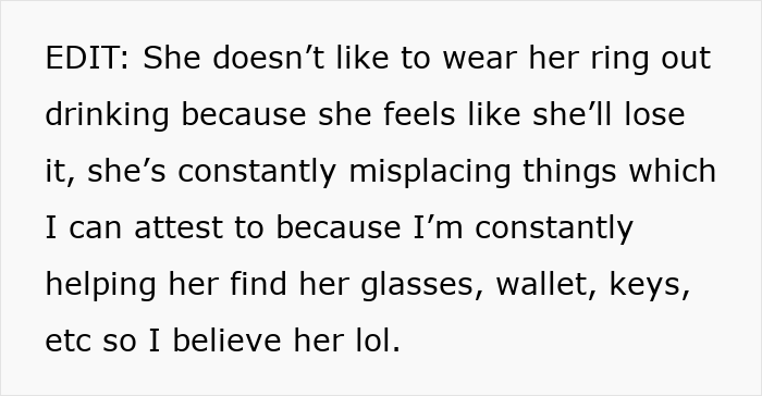 Guy’s Imagination Drives Him Mad As He Spots Fiancée Not Putting On Her Engagement Ring At Clubs Guy’s Imagination Drives Him Mad As He Spots Fiancée Not Putting On Her Engagement Ring At Clubs
