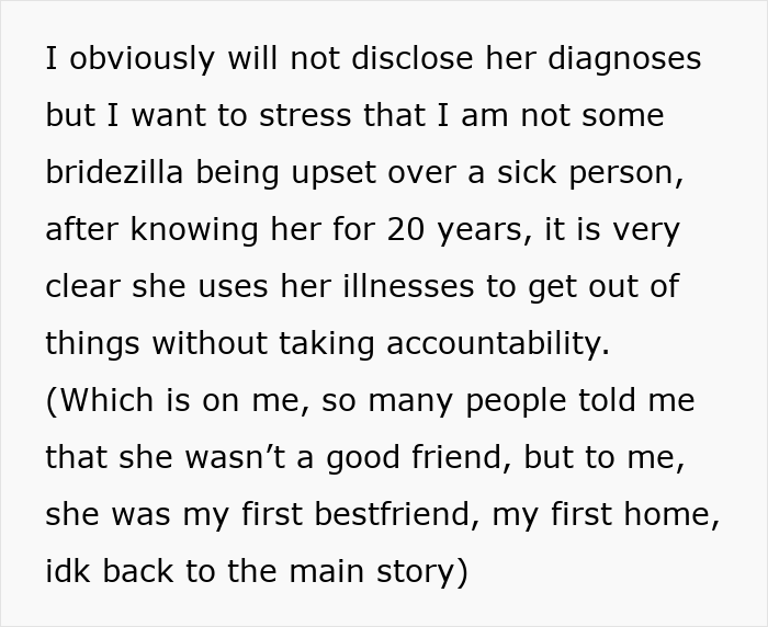 Best Friend Skips Wedding Because She's "Not Feeling Well," Breaks Bride's Heart