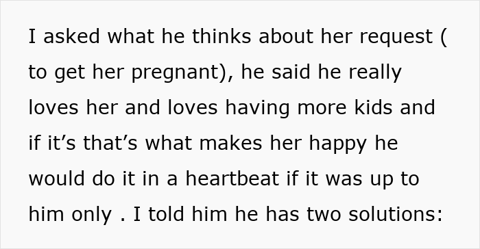 O casamento aberto dá uma guinada selvagem quando a namorada do marido pede um bebê, a esposa lhe dá um ultimato