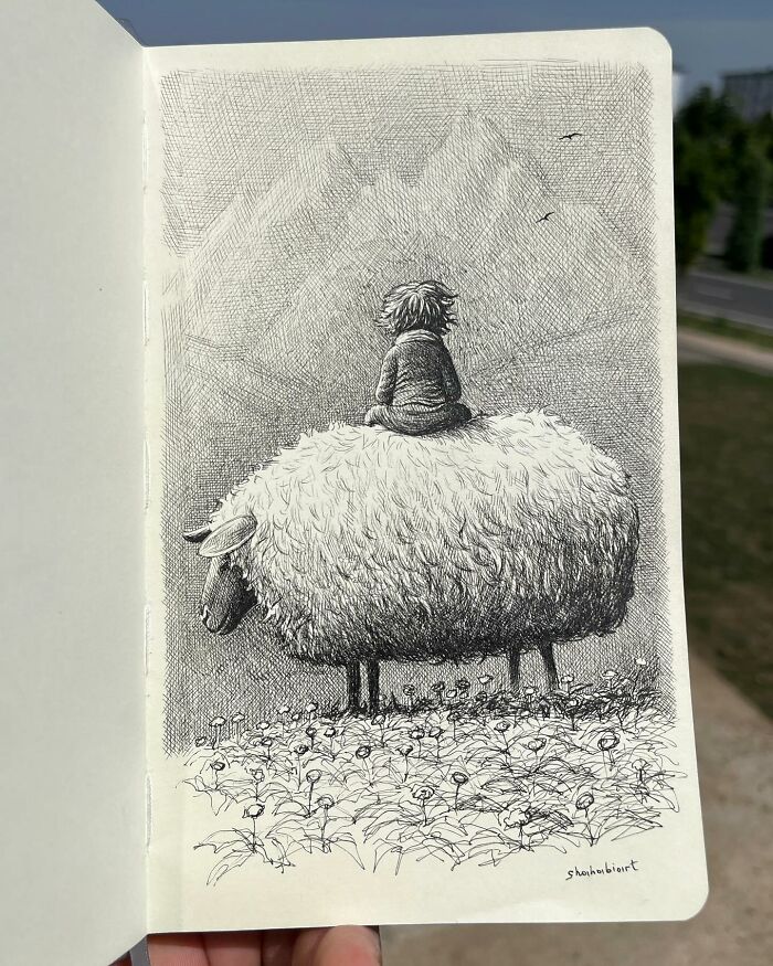 This Artist Turns A Simple Sketchbook Into A Window Of Imagination And Quiet Reflection (40 Pics)