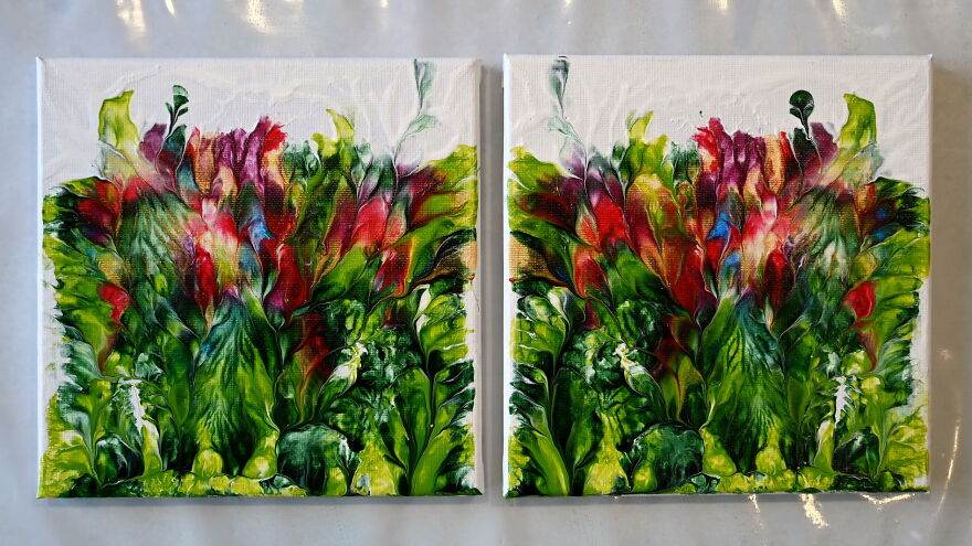 Wild Bloom Magic 🌿 Double Dip Acrylic Pour Technique