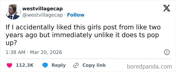 Tweet showing a user asking about accidentally liking and unliking a post, highlighting strangely specific and relatable moments.