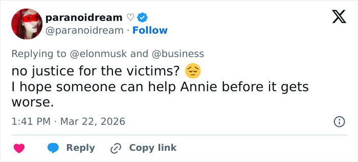 Tweet discussing OpenAI CEO Sam Altman with mention of sister Annie and concerns over ongoing legal allegations.