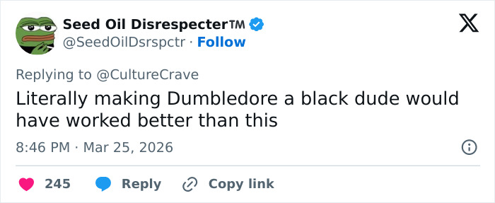 Tweet criticizing HBO Harry Potter reboot casting, discussing racial choices in the black Snape SNL skit debate.