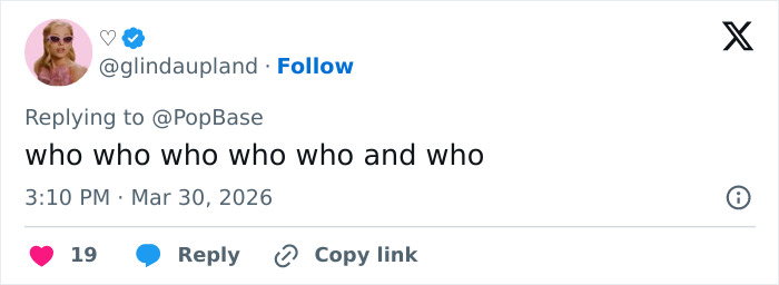 O tweet de um usuário perguntando "quem quem quem quem quem e quem," refletindo a reação do público à saída de Helena Bonham Carter do The White Lotus.