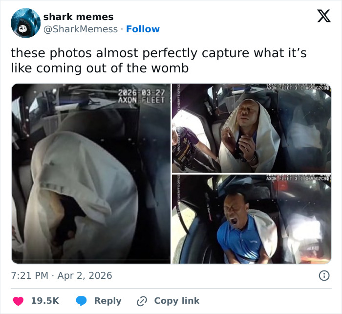 Bodycam footage shows Tiger Woods wrapped in a blanket inside a police vehicle during his arrest, capturing raw reactions.