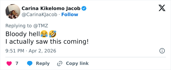 Screenshot of a tweet reacting with laughing emojis to Blake Lively's lawsuit dismissal involving Justin Baldoni.