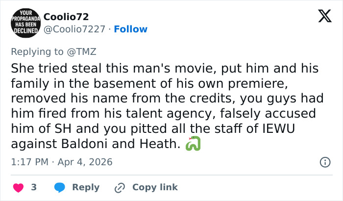 Social media user reacts to Blake Lively&rsquo;s scathing lawsuit statement amid growing fan frenzy online.