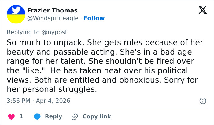 Tweet discussing Kate Beckinsale’s firing and Mark Ruffalo's comments on her acting roles and career struggles. Tweet discussing Kate Beckinsale’s firing and Mark Ruffalo's comments on her acting roles and career struggles.