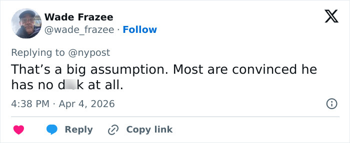Tweet from Wade Frazee responding to a discussion about Mark Ruffalo’s manhood and Kate Beckinsale firing comments. Tweet from Wade Frazee responding to a discussion about Mark Ruffalo’s manhood and Kate Beckinsale firing comments.