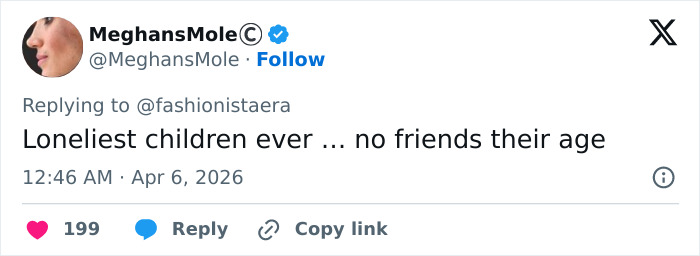 Screenshot of a social media reply discussing Meghan Markle's Easter clip of Archie and Lilibet and fans noticing a sad detail.