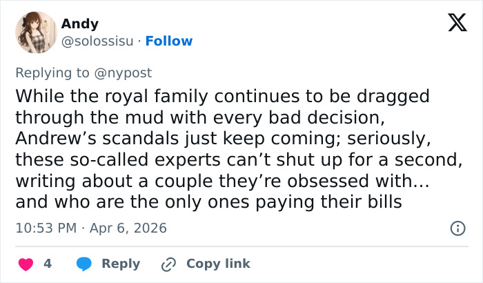 Tweet about royal family scandals and experts obsessed with Harry and Meghan Markle’s turbulent dynamic.