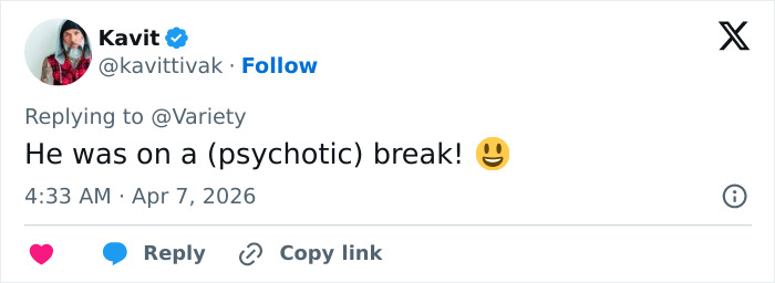 Tweet do usuário Kavit respondendo sobre as consequências do Wireless Festival de Kanye West com um comentário sobre sua saúde mental.