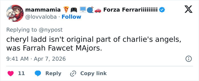 Tweet discussing the rumored plastic surgery secrets of the original Charlies Angels after fans called them unrecognizable. Tweet discussing the rumored plastic surgery secrets of the original Charlies Angels after fans called them unrecognizable.