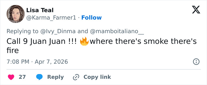 Tweet de Lisa Teal reagindo à gostosa procissão espanhola da Páscoa, gerando especulações na Internet e investigações de detetives.