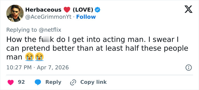 Screenshot of a Twitter user expressing frustration about nepotism in Netflix’s new comedy casting choices.