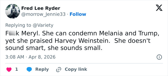 As palavras duras de Meryl Streep sobre a moda de Melania Trump geram debate depois que os fãs desenterraram seu passado