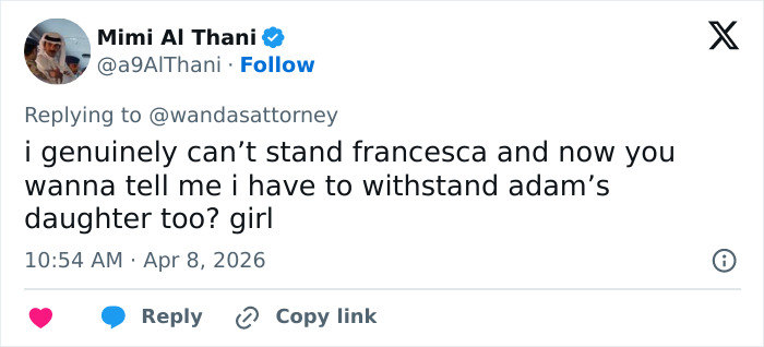 Tweet by Mimi Al Thani criticizing nepotism in Netflix’s new comedy and expressing frustration with cast members.