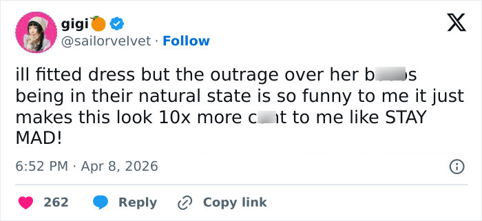 Tweet screenshot showing a comment on Lana Condorâs bold choice for award show red carpet sparking body shaming debate. Tweet screenshot showing a comment on Lana Condorâs bold choice for award show red carpet sparking body shaming debate.
