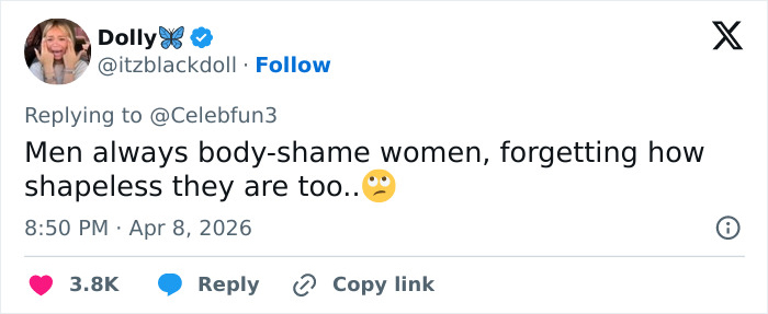 Screenshot of a tweet discussing body shaming in response to Lana Condorâs bold choice on the award show red carpet. Screenshot of a tweet discussing body shaming in response to Lana Condorâs bold choice on the award show red carpet.