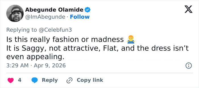 Tweet screenshot showing a user criticizing Lana Condorâs bold choice on award show red carpet, sparking body shaming debate. Tweet screenshot showing a user criticizing Lana Condorâs bold choice on award show red carpet, sparking body shaming debate.