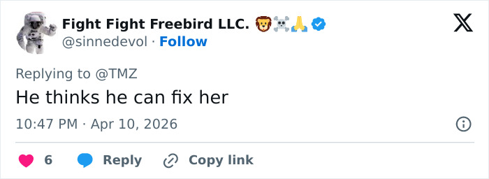 Screenshot of a Twitter reply from user Fight Fight Freebird LLC reacting to news about two 80s icons now in their 60s sparking fan frenzy. Screenshot of a Twitter reply from user Fight Fight Freebird LLC reacting to news about two 80s icons now in their 60s sparking fan frenzy.