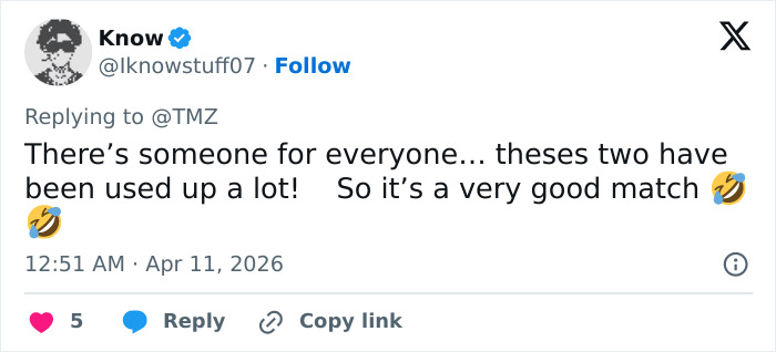 Tweet from user Know reacting to fan frenzy as two 80s icons now in their 60s confirm their romance online. Tweet from user Know reacting to fan frenzy as two 80s icons now in their 60s confirm their romance online.