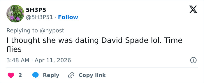 Tweet text about two 80s icons now in their 60s sparking fan frenzy by confirming romance. Tweet text about two 80s icons now in their 60s sparking fan frenzy by confirming romance.