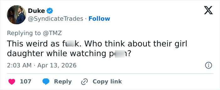 Screenshot of a Twitter reply discussing Pete Davidson sparking debate about watching adult content after having a daughter.