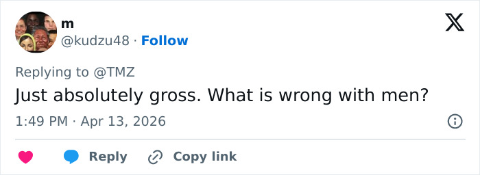 User reply on social media expressing disapproval of Pete Davidson joke about watching adult content with a daughter.