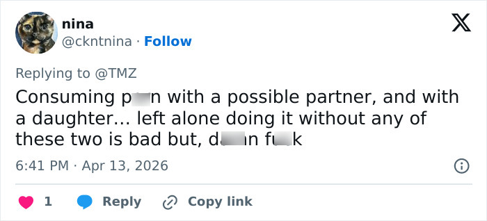 Tweet discussing Pete Davidson sparking debate with a joke about watching adult content now that he has a daughter.