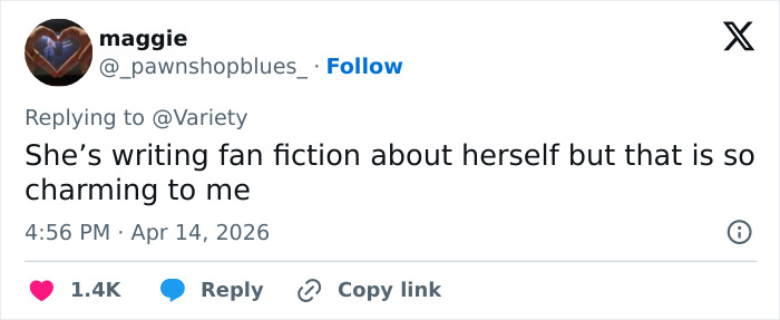 Tweet from user maggie commenting on fan fiction involving Lena Dunham and Adam Driver related to Girls set discussions.