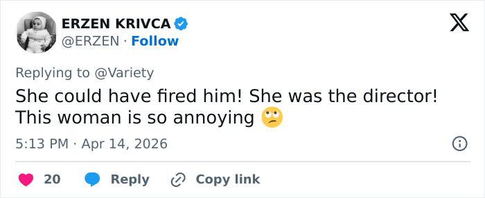 Screenshot of a tweet replying to Variety, discussing Lena Dunham's disturbing accusations against Adam Driver from Girls set.