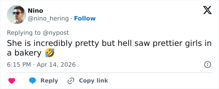 Screenshot of a tweet commenting on a Coachella guest going viral as the most beautiful girl alive at the festival.