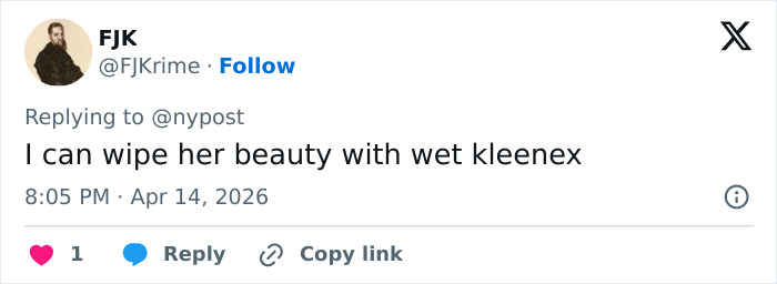 Tweet from a user commenting on Coachella guest&rsquo;s appearance, calling her the most beautiful girl alive at the festival.