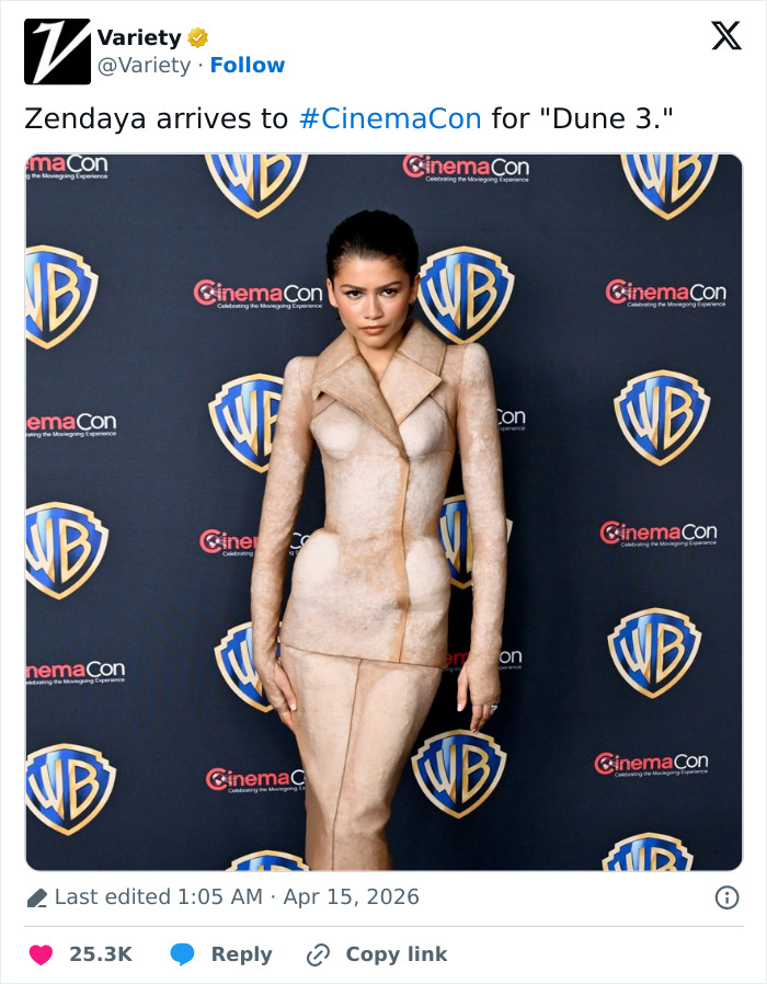"Wearing Dried Human Skin": Zendaya's "Eerie" Look At CinemaCon Sparks Brutal Reactions Online "Wearing Dried Human Skin": Zendaya's "Eerie" Look At CinemaCon Sparks Brutal Reactions Online