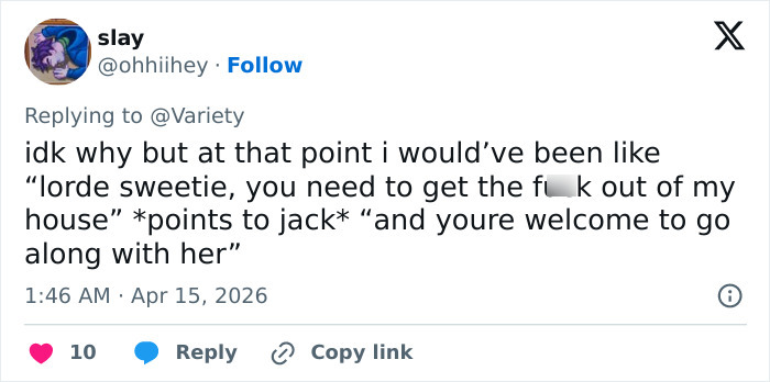 Screenshot of a Twitter reply discussing Peak Main Character Syndrome in response to Lena Dunham cheating controversy.