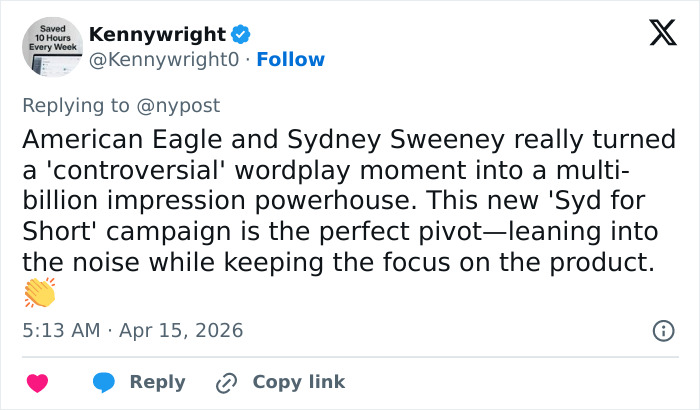 Sydney Sweeney Boldly Rejoins American Eagle, Sends Brutal Message To Haters After âGreat Jeansâ Scandal Sydney Sweeney Boldly Rejoins American Eagle, Sends Brutal Message To Haters After âGreat Jeansâ Scandal