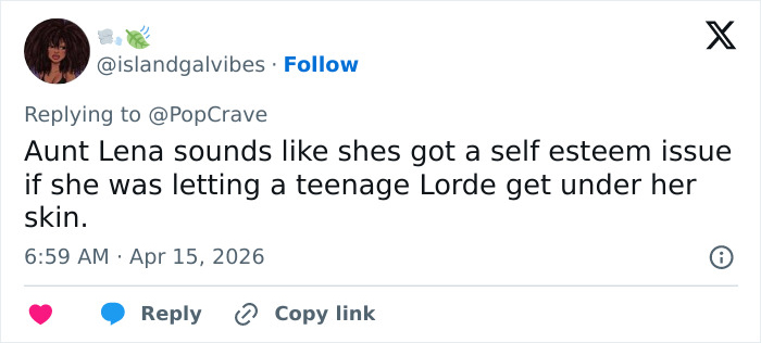 Screenshot of a social media post discussing Lena Dunham and mentioning peak main character syndrome.