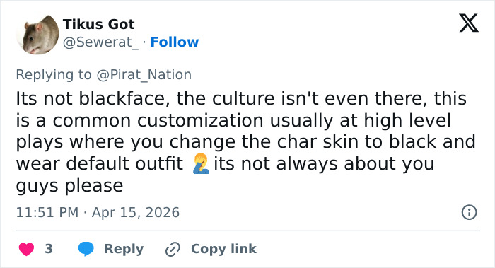 Screenshot of a tweet discussing esports culture and character customization amid trolls targeting an esports host’s outfit. Screenshot of a tweet discussing esports culture and character customization amid trolls targeting an esports host’s outfit.