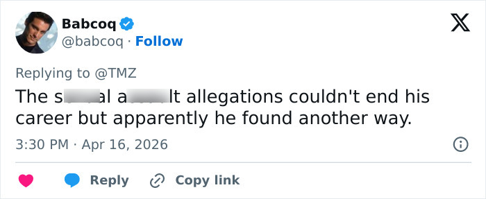 Tweet from Babcoq reacting to allegations in the Justin Fairfax case mentioning holes in her shirt and related details.