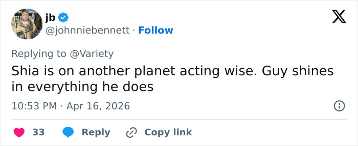 Tweet discussing Bryan Cranston’s brutal and direct remarks on Shia LaBeouf, leaving fans in disbelief.