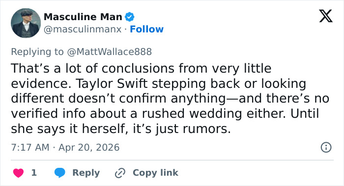 A recente aparição e comportamento de Taylor Swift estimulam rumores de gravidez