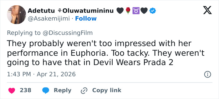 "That's What She Gets For Being MAGA": Sydney Sweeney's Removal From 'Devil Wears Prada 2' Spurs Speculation