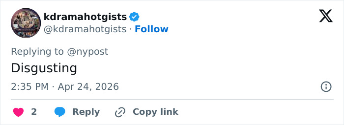 Um tweet de @kdramahotgists dizendo 