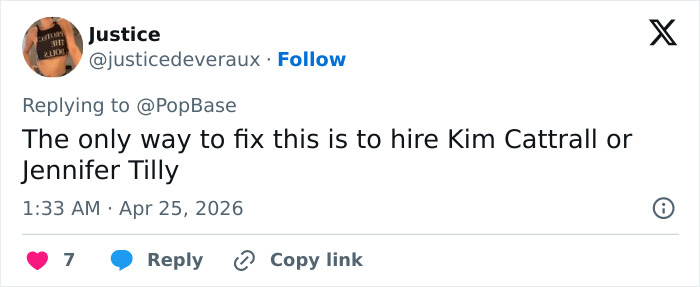 Um tweet sugerindo Kim Cattrall ou Jennifer Tilly como substitutas em meio à saída das filmagens de Helena Bonham Carter, White Lotus. Os fãs estão em pânico.