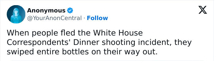 Mulher criticada por ato bizarro em meio ao caos após ataque em jantar de correspondentes na Casa Branca