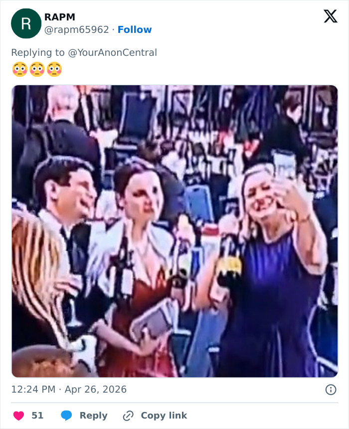 Mulher criticada por ato bizarro em meio ao caos após ataque em jantar de correspondentes na Casa Branca